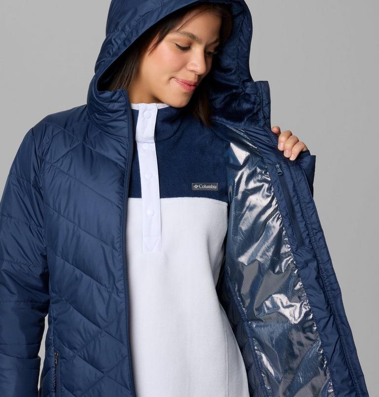 Women's Heavenly Long Hooded Insulated Jacket, Color: Collegiate Navy, image 7