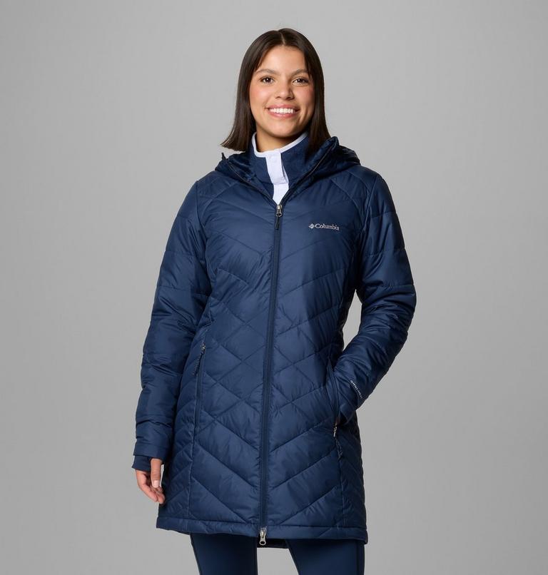 Women's Heavenly Long Hooded Insulated Jacket, Color: Collegiate Navy, image 1