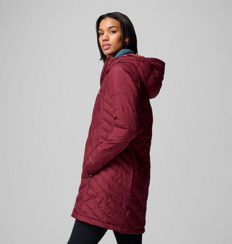 Women's Heavenly Long Hooded Insulated Jacket, Color: Rich Wine, image 3
