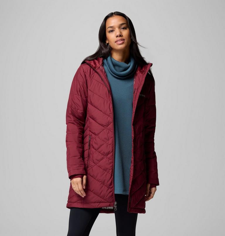 Women's Heavenly Long Hooded Insulated Jacket, Color: Rich Wine, image 4