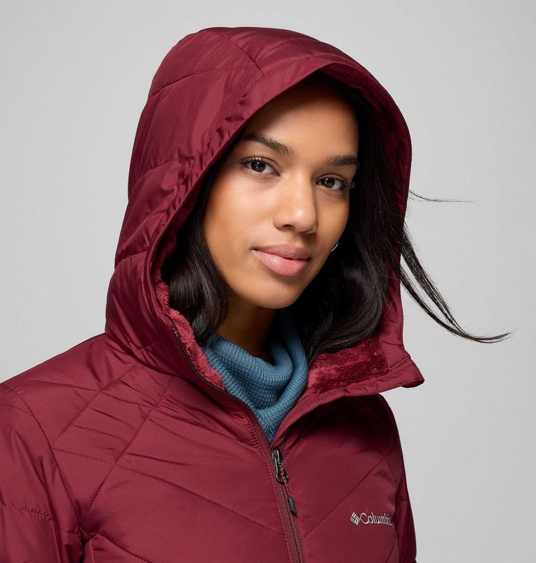 Women's Heavenly Long Hooded Insulated Jacket, Color: Rich Wine, image 5