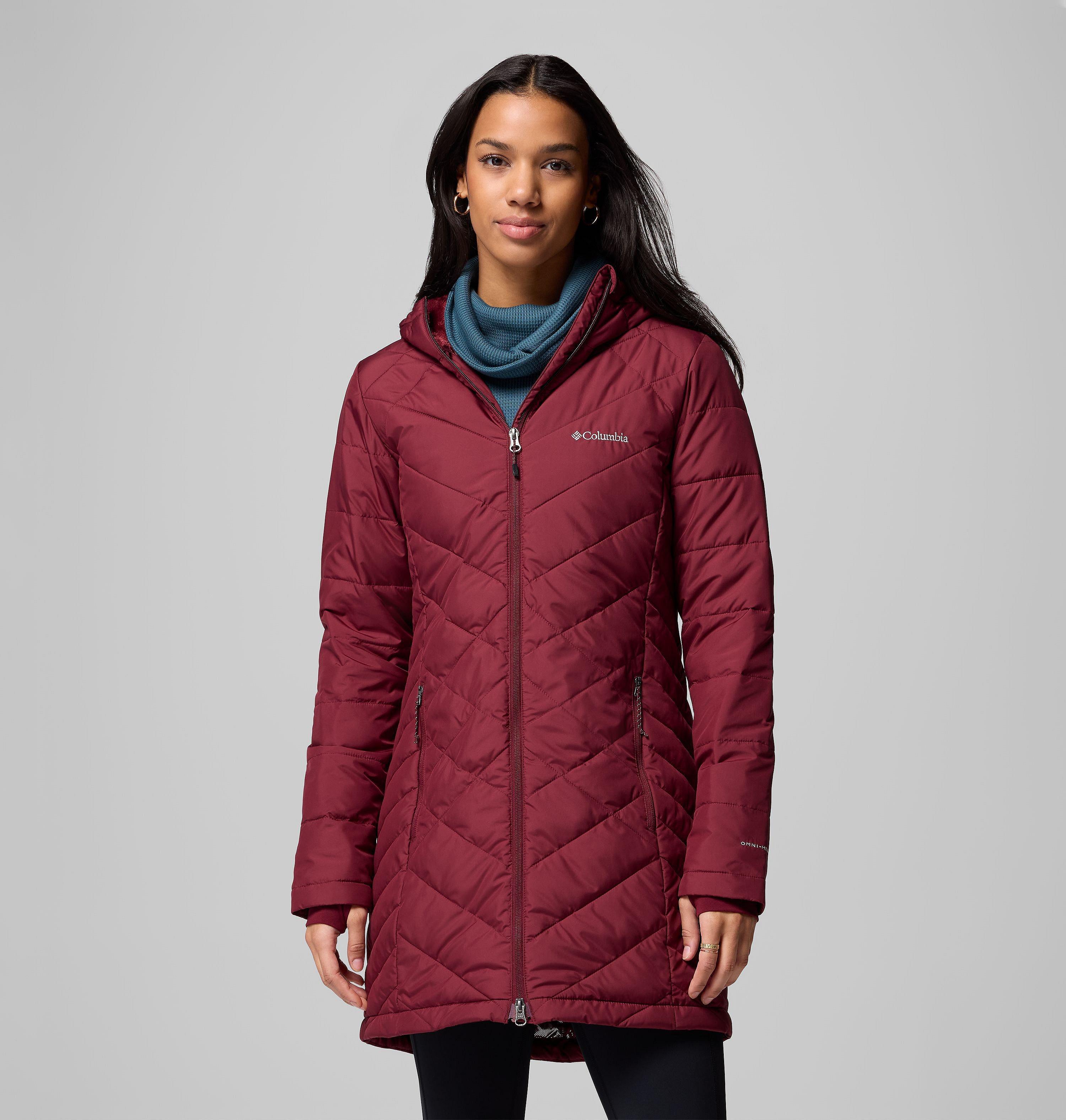 Columbia Sportswear Women's Red Columbia - Heavenly™ Long Hooded Insulated Jacket - Rich Wine Small