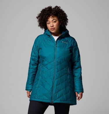 Women's Heavenly Long Hooded Jacket - Plus Size, Color: River Blue, image 7
