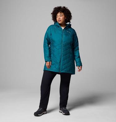 Women's Heavenly Long Hooded Jacket - Plus Size, Color: River Blue, image 8