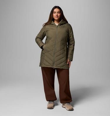 Women's Heavenly Long Hooded Jacket - Plus Size, Color: Stone Green, image 2