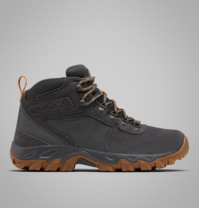 Men's Newton Ridge Plus II Suede Waterproof Hiking Boot, Color: Dark Grey, Gold Amber, image 3