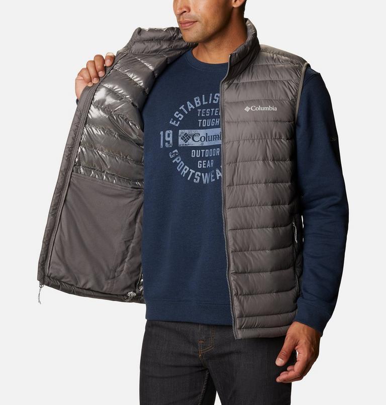 Men's Powder Lite Insulated Vest, Color: City Grey, image 5