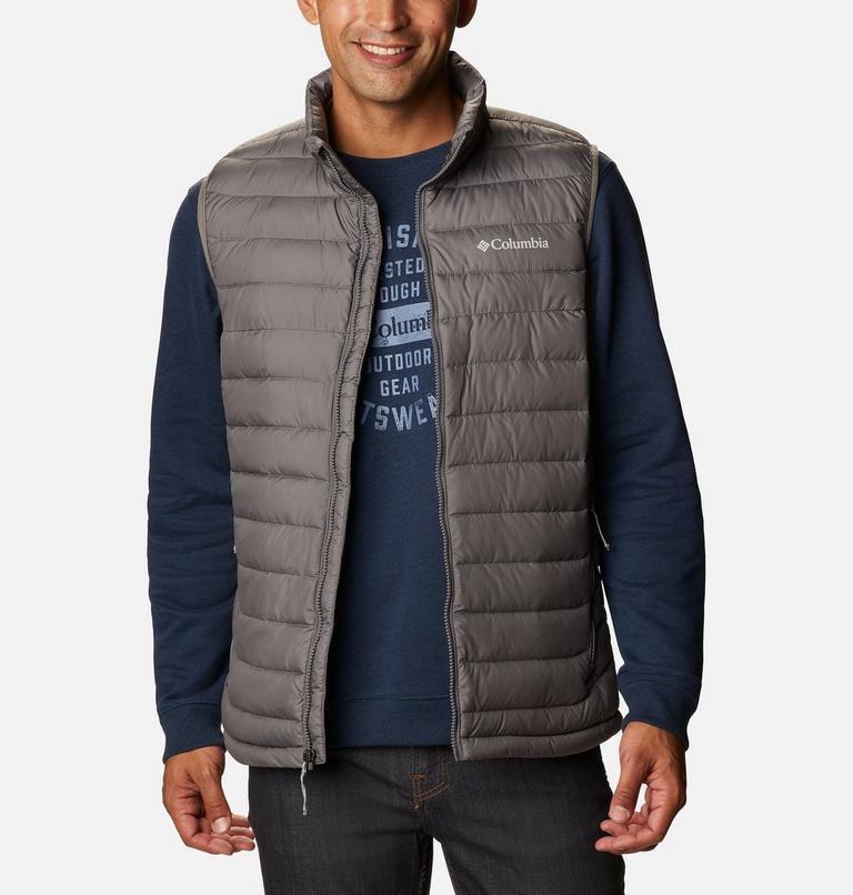 Men's Powder Lite Insulated Vest, Color: City Grey, image 1