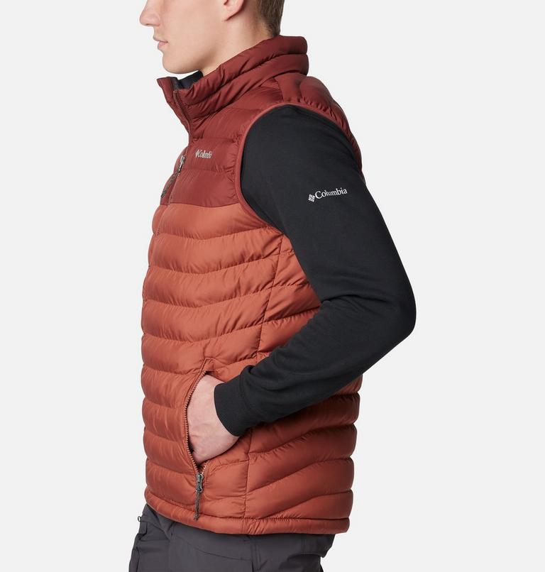 Men's Powder Lite Insulated Vest, Color: Auburn, Spice, image 3