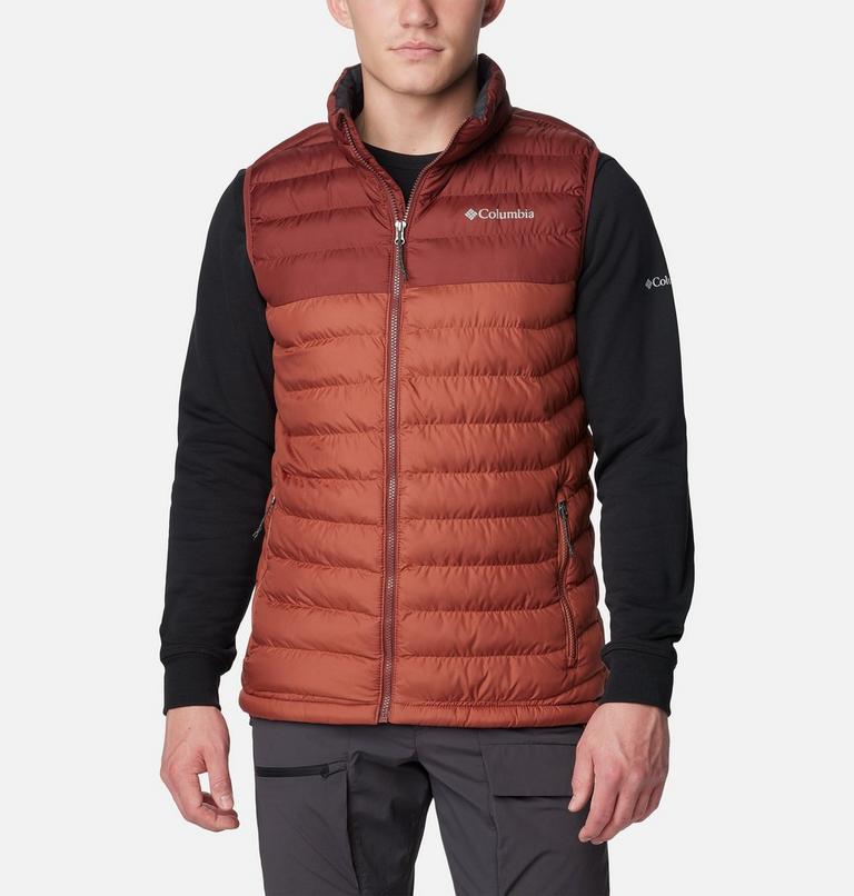 Men's Powder Lite Insulated Vest, Color: Auburn, Spice, image 1