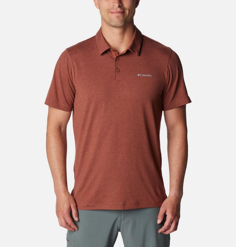 Men's Tech Trail Technical Polo, Color: Auburn Heather, image 1