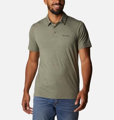 Tech Trail Polo, Color: Stone Green Heather, image 1