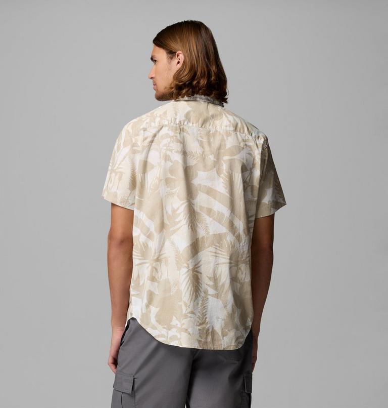Men's Rapid Rivers Printed Short Sleeve Shirt, Color: Sea Salt, Botaniflage, image 3