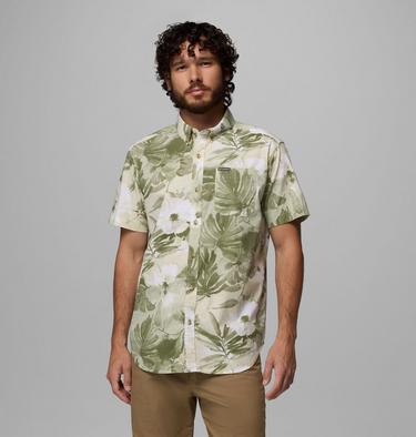 Camisa estampada de manga corta Rapid Rivers para hombre, Color: Safari, Flowerblur, image 13