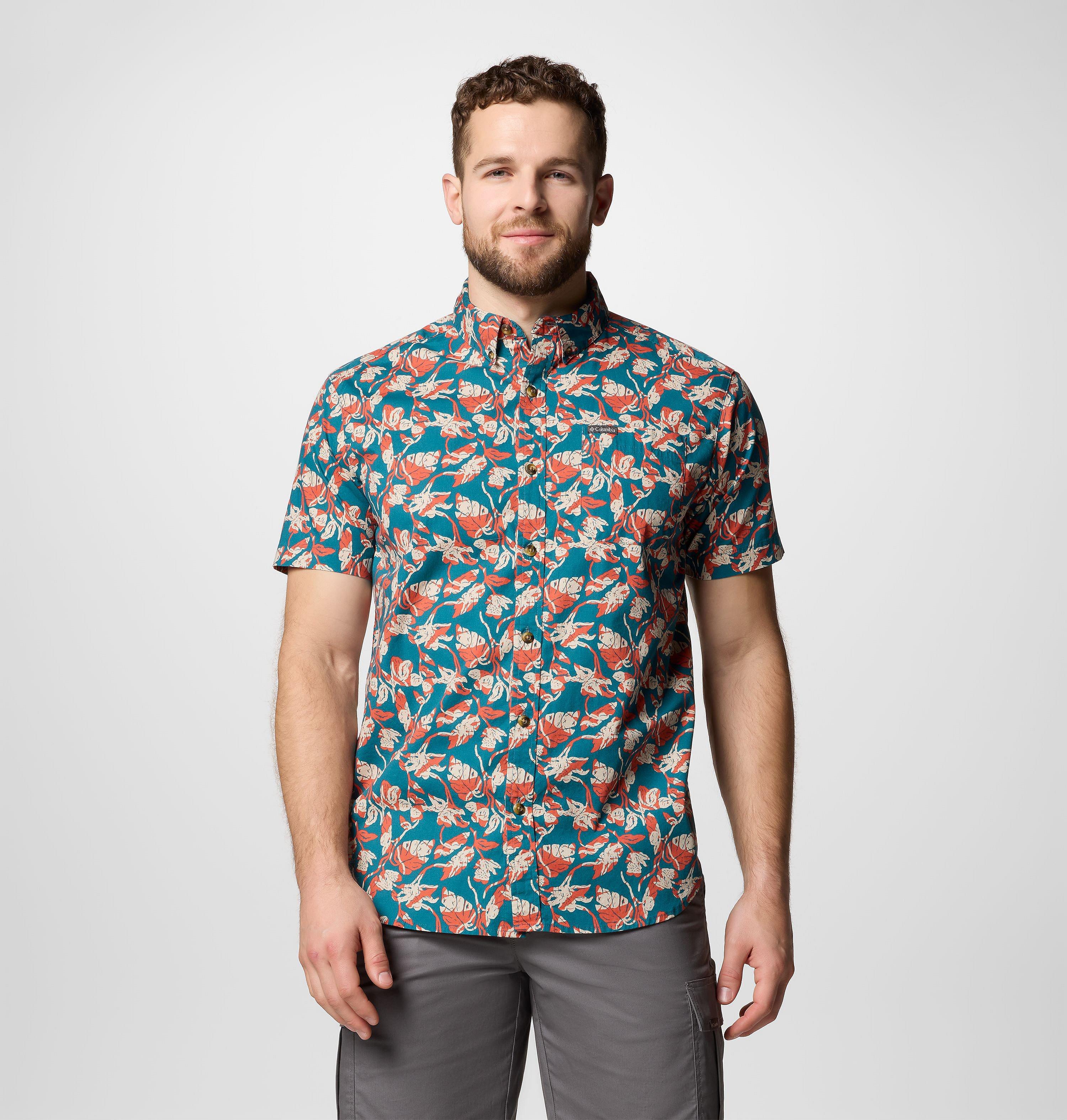 Columbia Men's Rapid Rivers  Printed Short Sleeve Shirt-