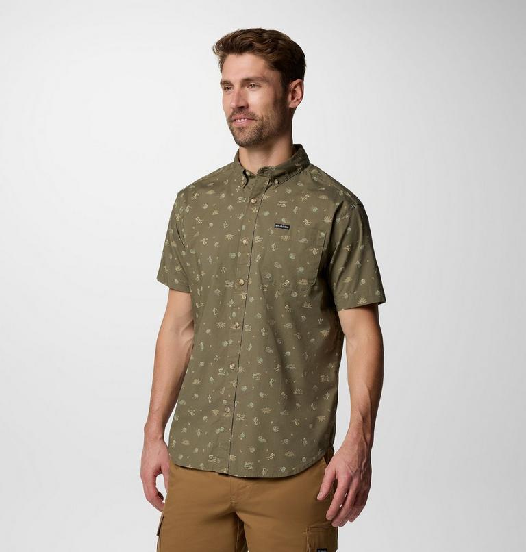 Rapid Rivers Printed Short Sleeve Shirt, Color: Stone Green Deserted, image 3