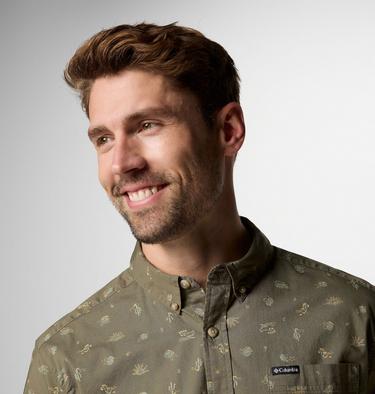 Men's Rapid Rivers Printed Short Sleeve Shirt, Color: Stone Green Deserted, image 8