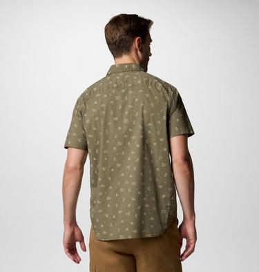 Men's Rapid Rivers Printed Short Sleeve Shirt, Color: Stone Green Deserted, image 4