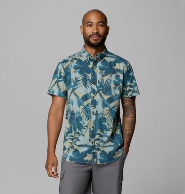 Chemise Imprim&eacute;e Manches Courtes Rapid Rivers Homme, Color: Everblue, Botaniflage, image 17