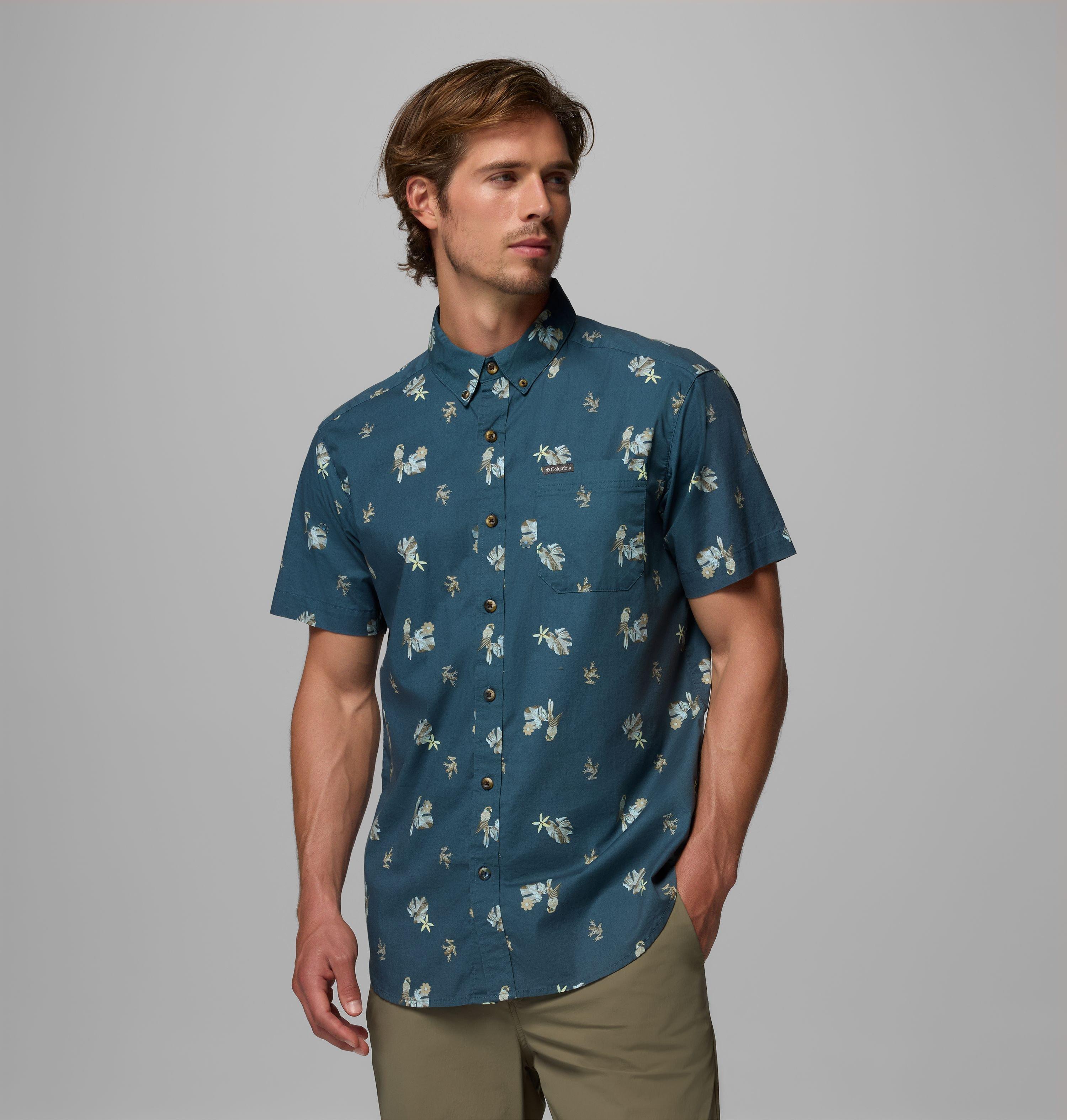 Columbia Men's Rapid Rivers  Printed Short Sleeve Shirt-