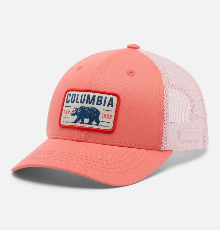 Youth Columbia Snap Back Cap, Color: Hot Coral, Satin Pink, Bear, image 1