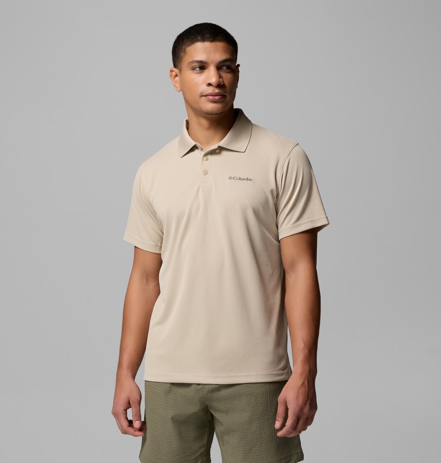 Мужское поло Columbia Utilizer Polo Shirt - Tall, цвет: Серо-бежевый, вариант 1 — фото 1