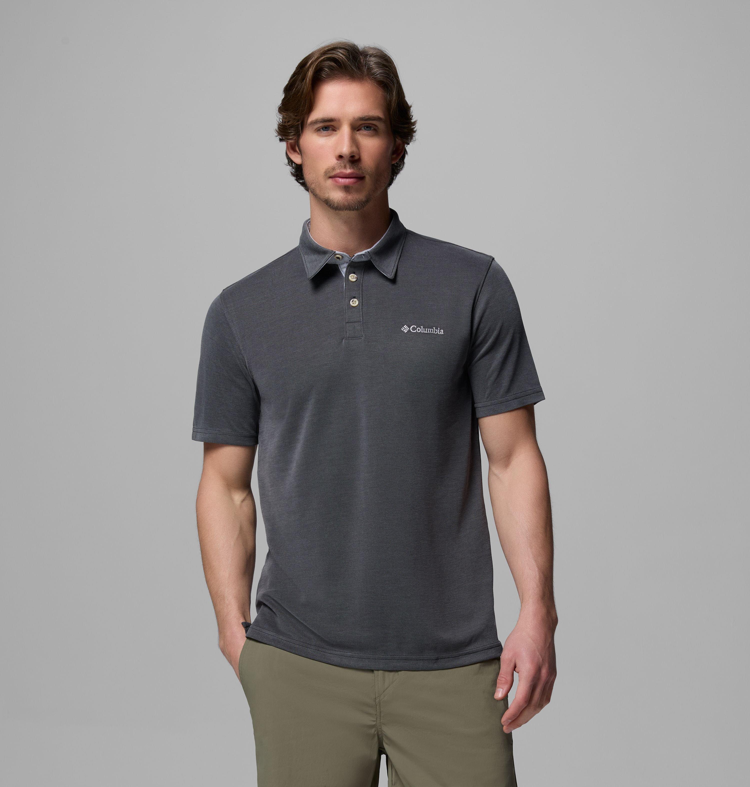 Columbia Sportswear Men's Black Columbia - Nelson Point™ Polo - Shark Xxl