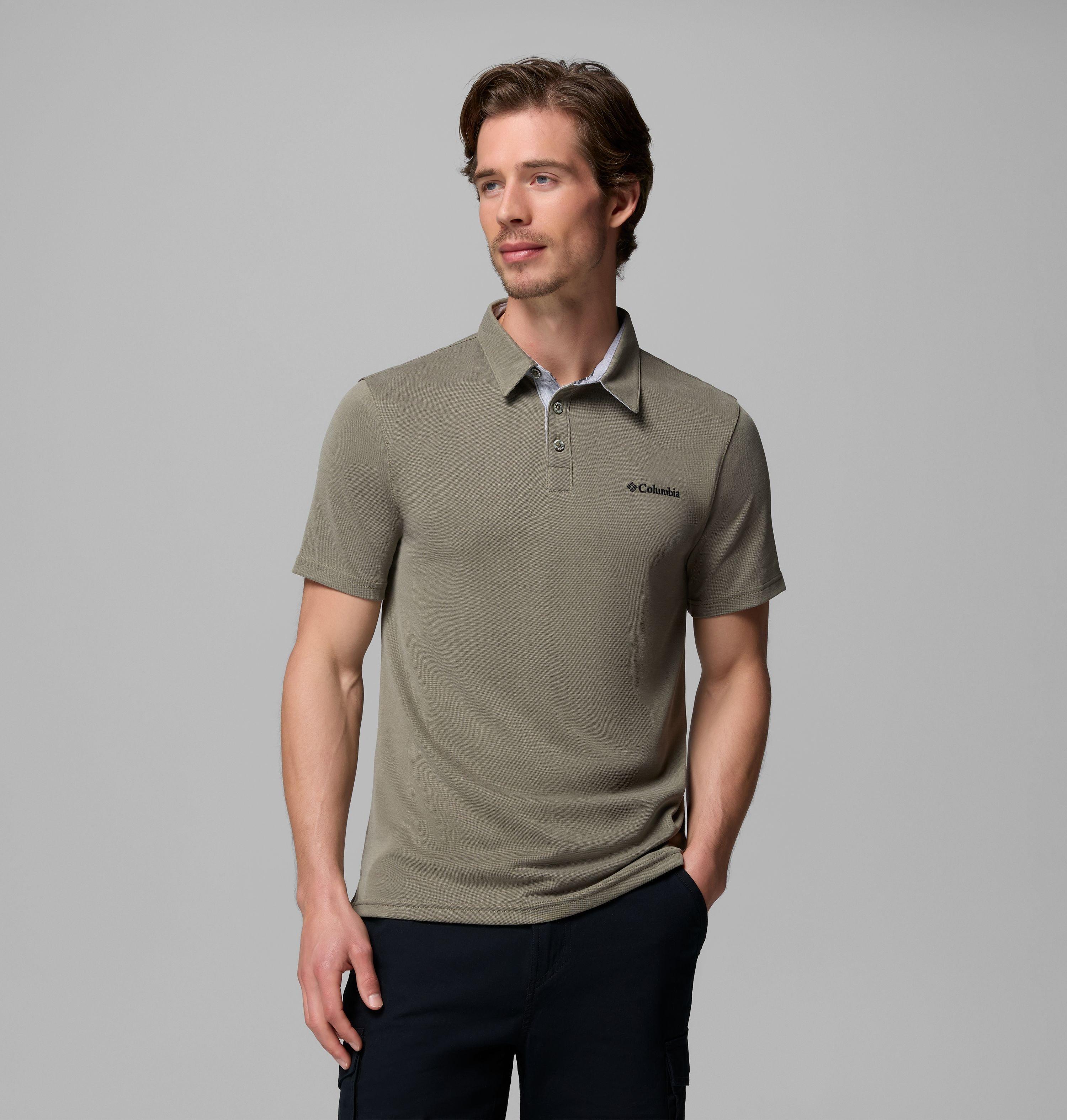 Columbia Sportswear Men's Green Columbia - Nelson Point™ Polo - Stone Large