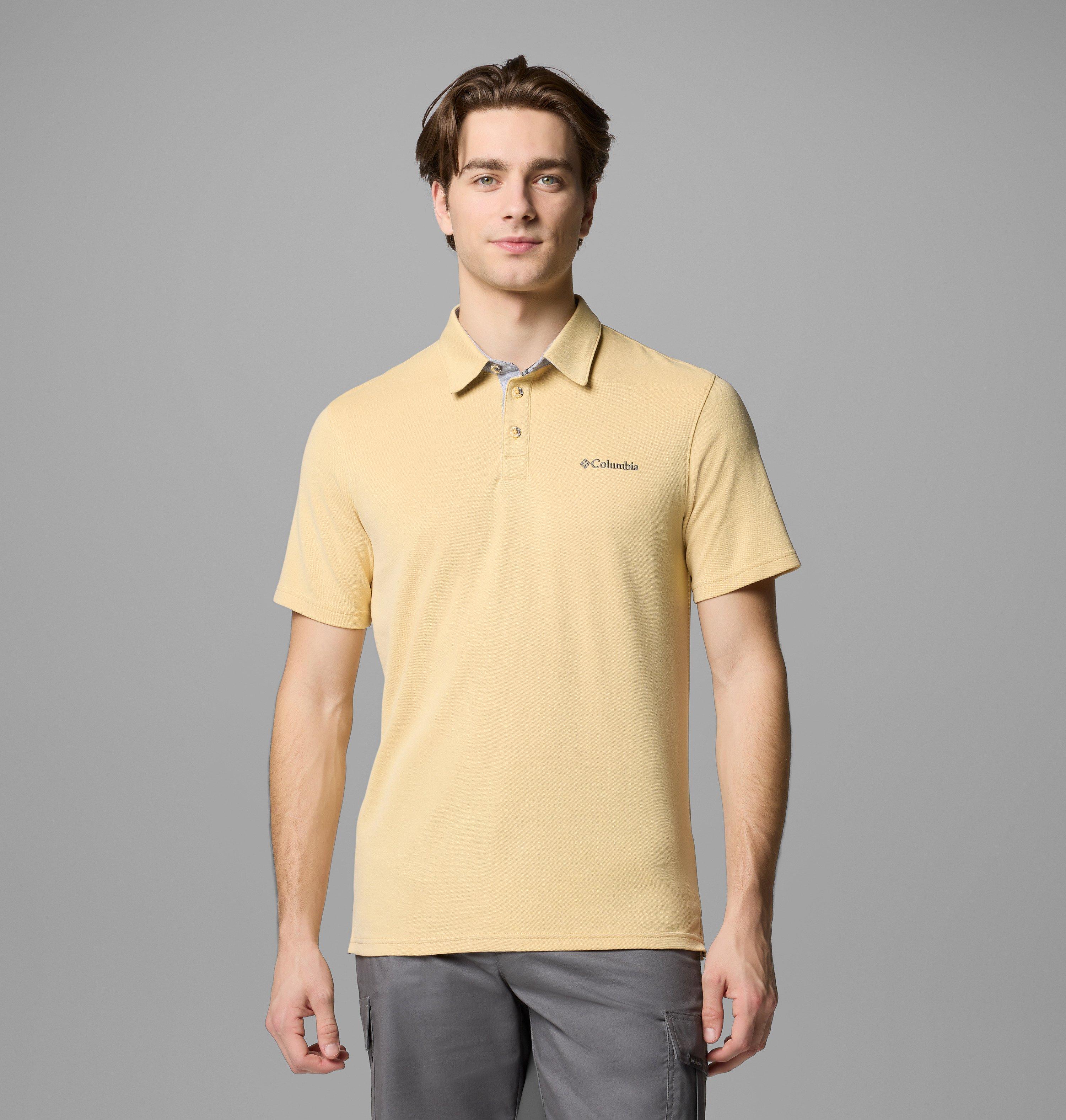 Columbia Sportswear Men's Yellow Columbia - Nelson Point™ Polo - Sand Dune Large