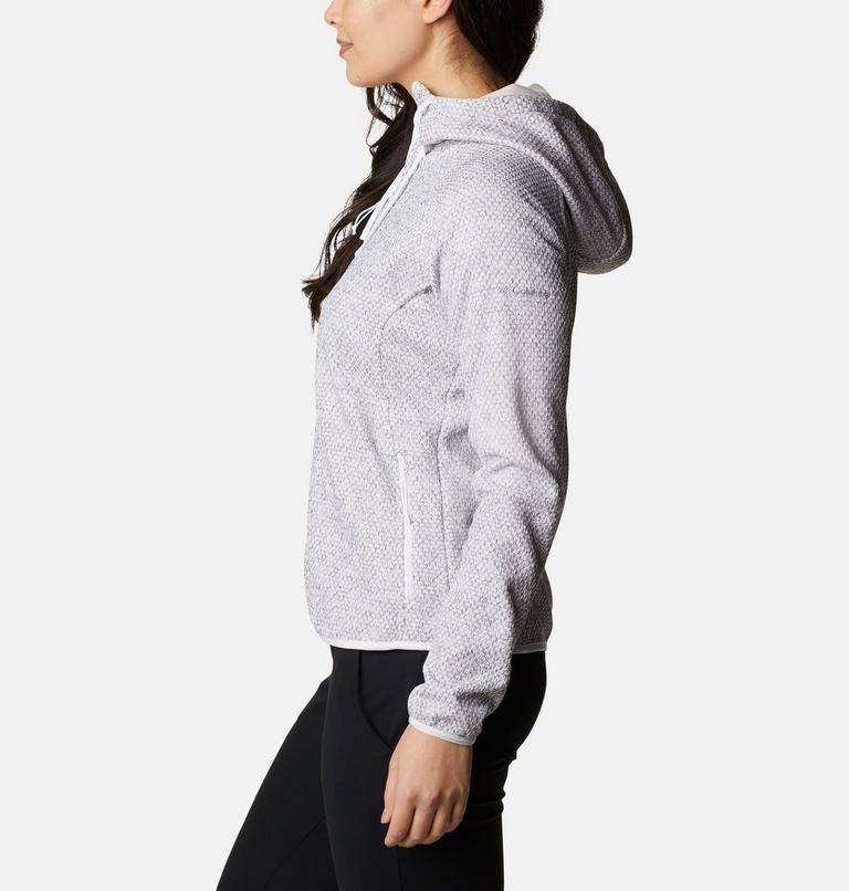 Women's Pacific Point Fleece Hoodie, Color: White, Peach Quartz, image 3