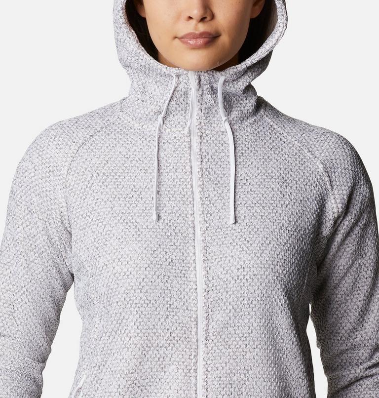 Women's Pacific Point Fleece Hoodie, Color: White, Peach Quartz, image 4
