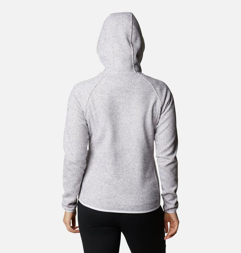 Women's Pacific Point Fleece Hoodie, Color: White, Peach Quartz, image 2