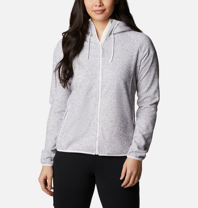 Women's Pacific Point Fleece Hoodie, Color: White, Peach Quartz, image 1