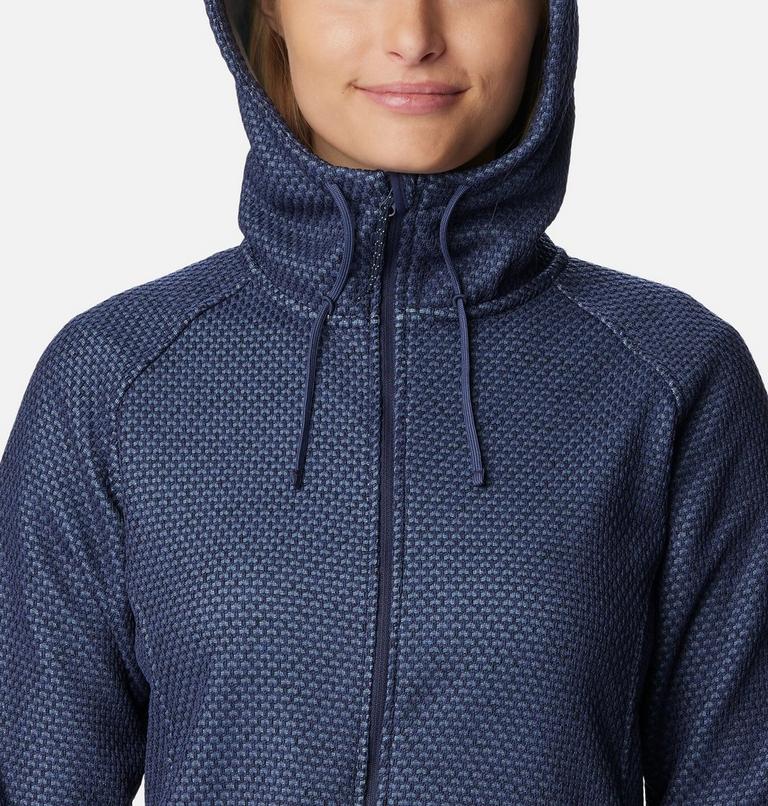 Women's Pacific Point Fleece Hoodie, Color: Nocturnal Heather, Spring Blue, image 4