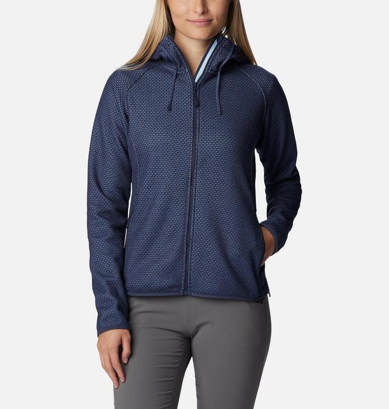Women's Pacific Point Fleece Hoodie, Color: Nocturnal Heather, Spring Blue, image 1