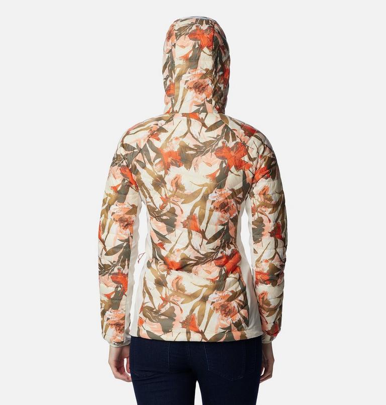 Women's Powder Lite Hybrid Hooded Jacket, Color: Chalk Floriculture Print, image 2