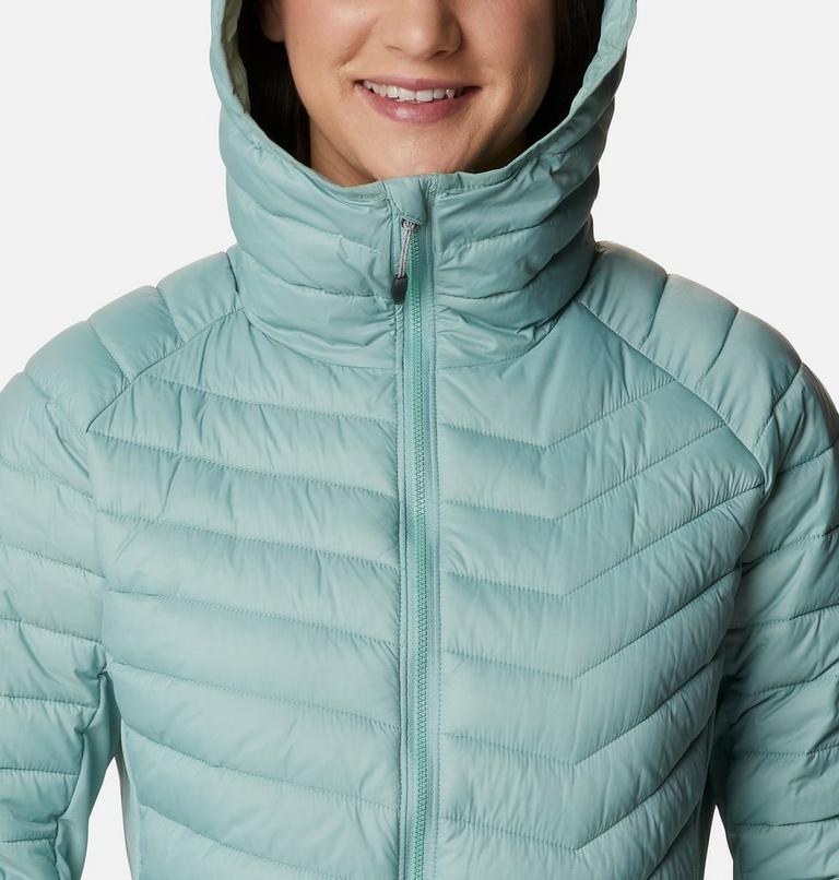 Women's Powder Pass Hybrid Hooded Jacket, Color: Aqua Tone, image 4