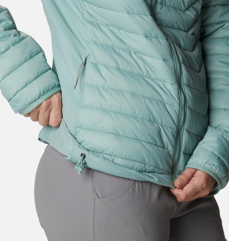 Women's Powder Pass Hybrid Hooded Jacket, Color: Aqua Tone, image 6