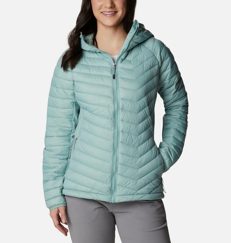 Women's Powder Pass Hybrid Hooded Jacket, Color: Aqua Tone, image 7