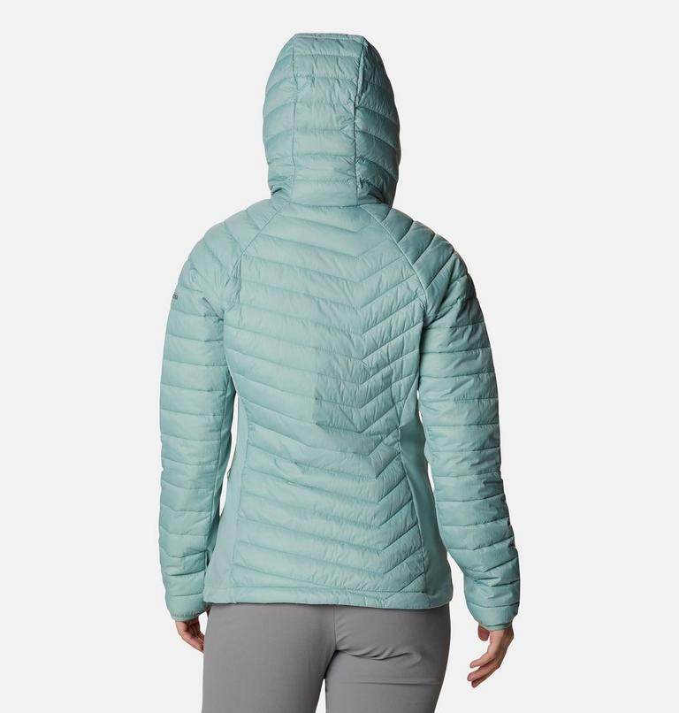 Women's Powder Pass Hybrid Hooded Jacket, Color: Aqua Tone, image 2