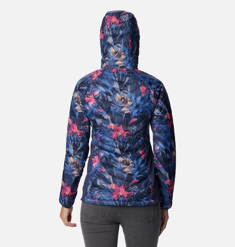 Women's Powder Pass Hybrid Hooded Jacket, Color: Nocturnal Floriculture Print, image 2