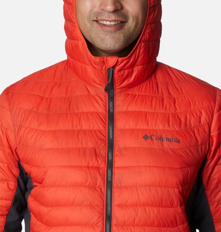 Men's Powder Pass Hybrid Down Jacket, Color: Red Quartz, Shark, image 4