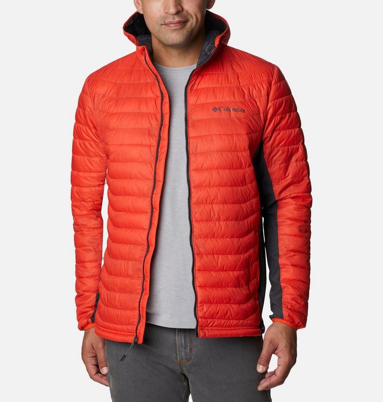 Men's Powder Pass Hybrid Down Jacket, Color: Red Quartz, Shark, image 7