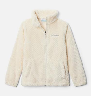 Girls' Fire Side Sherpa Fleece Jacket, Color: Chalk, image 5
