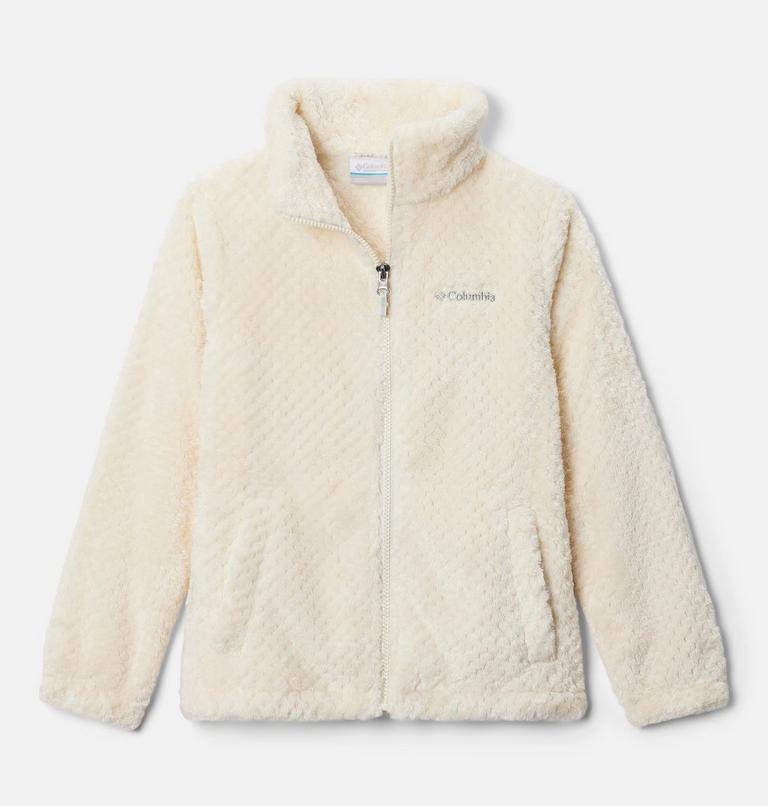 Girls' Fire Side Sherpa Fleece Jacket, Color: Chalk, image 1
