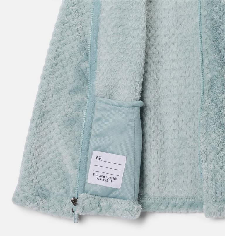 Girls' Fire Side Sherpa Fleece Jacket, Color: Crushed Blue, image 3