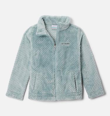 Girls' Fire Side Sherpa Fleece Jacket, Color: Crushed Blue, image 3