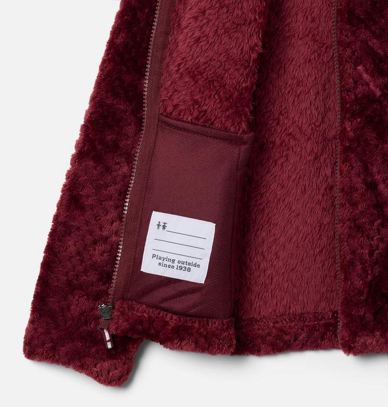 Girls' Fire Side Sherpa Fleece Jacket, Color: Rich Wine, image 3