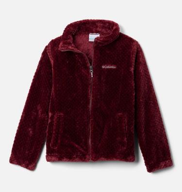 Girls' Fire Side Sherpa Fleece Jacket, Color: Rich Wine, image 1