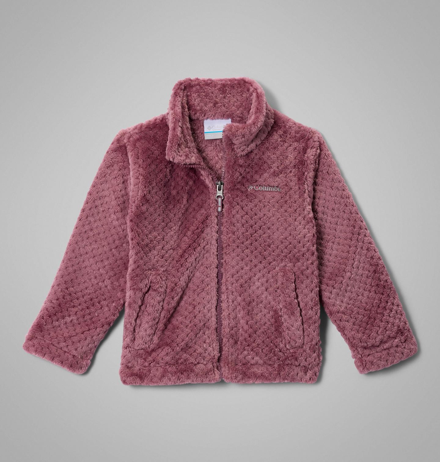 Детская куртка Columbia Fire Side из шерпы на молнии для малышей, цвет: Состаренный розовато-лиловый — фото 1